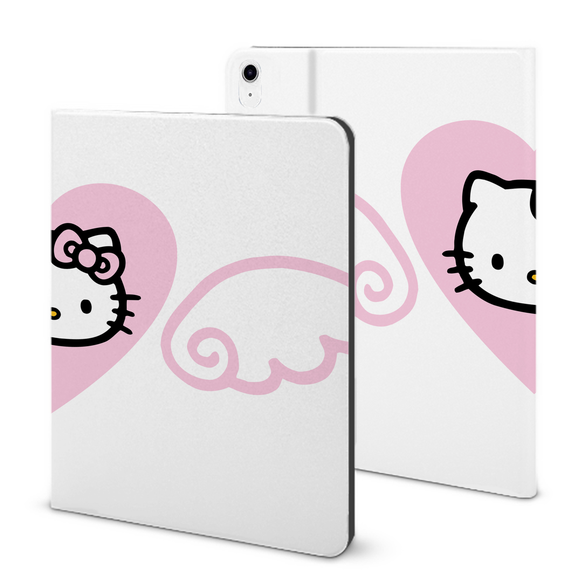 （画像用） Hello Kitty ハローキティ IPad ケース ブック型 PUレザー TPU 耐衝撃 軽量 薄型 ペン収納なし 全面保護 IPad 各モデル対応